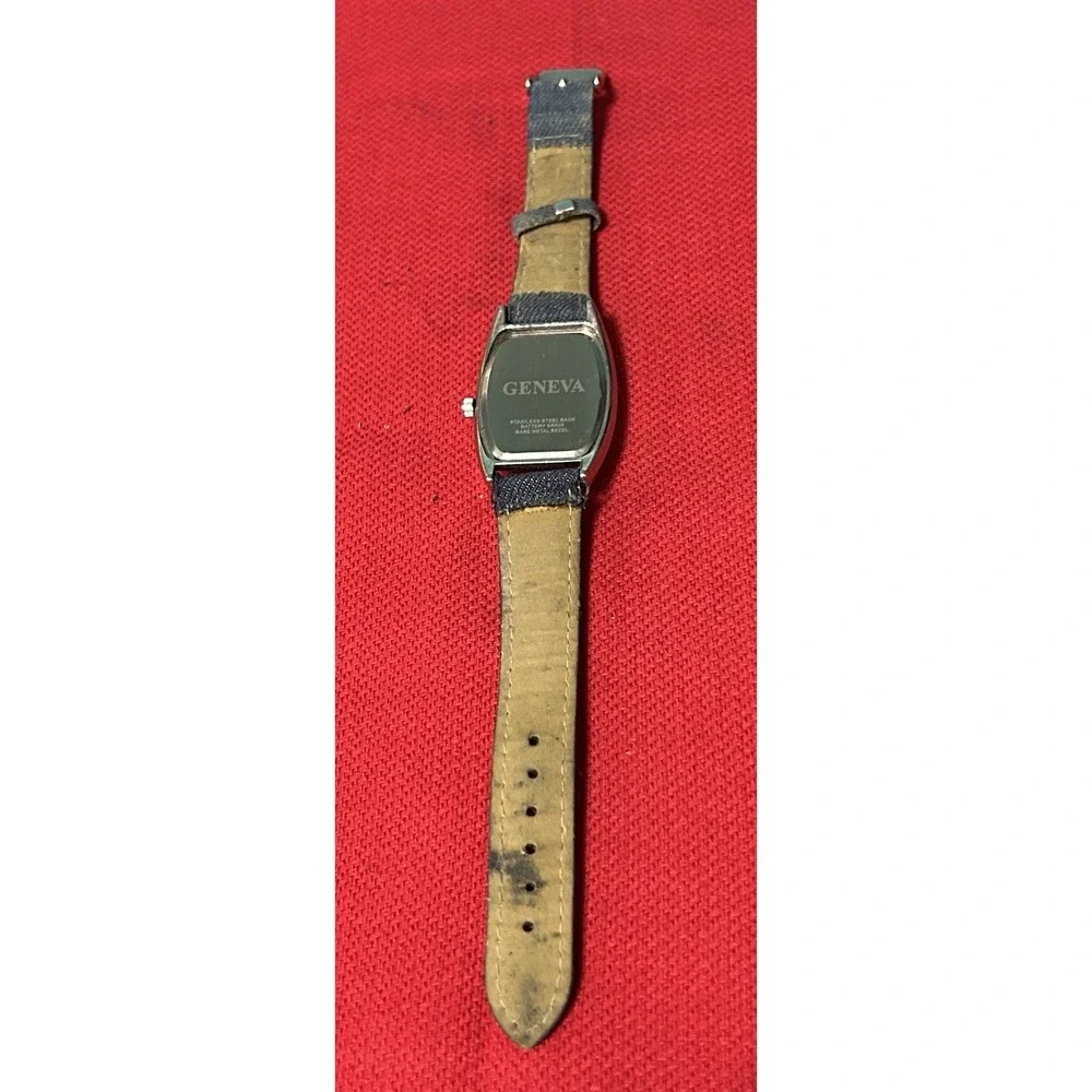Geneva Blue Denim Women's 32mm Fashion Watch New Battery